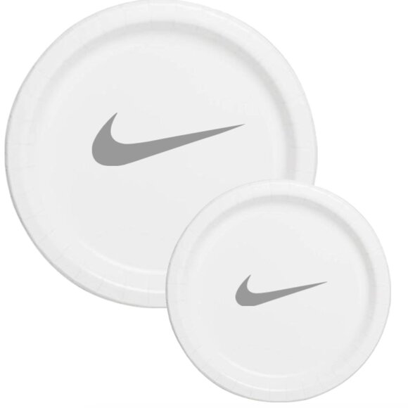 Sw00sh Party Plates | White & Grey Basketball Themed Paper Plates | 60 Pack - Picture 4 of 5